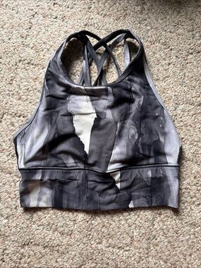 CALIA Women’s Crisscross Back Sports Bra - Black & Gray